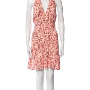 Reformation Red and White Backless Dress